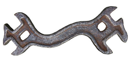 Vintage multi spanner. Clipping path included.