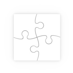 puzzle blanco. rompecabezas aislado con trazado de recorte