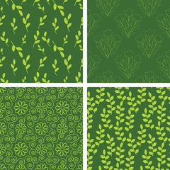 Green seamless patterns