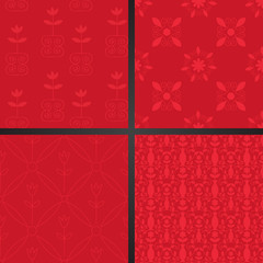 Red seamless patterns collection