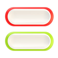 Red and green copyspace banner template glossy buttons