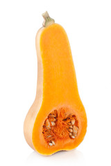 elongated halved pumpkin