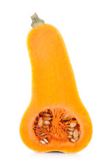 elongated halved pumpkin