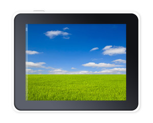 Tablet computer pc on white background