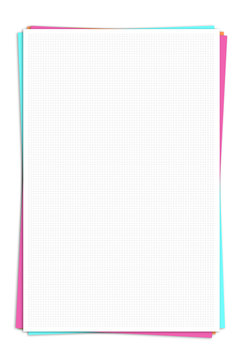 Blank white graph paper on color paper