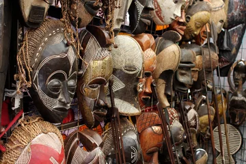 Fotobehang Afrikaanse maskers © dandaman