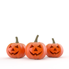 Halloween - lachende Kürbisse auf weißem Hintergrund