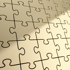 Puzzle jigsaw background made of shiny metal pieces