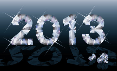 Diamond 2013 New year banner, vector illustration