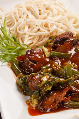 udon with meat and vegetables