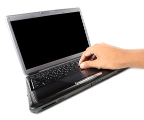 Laptop on white background