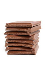 Stack of chocolate pieces