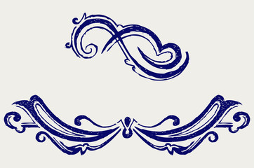 Calligraphic design element and page decoration