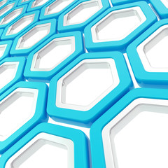 Glossy hexagon segments as abstract background