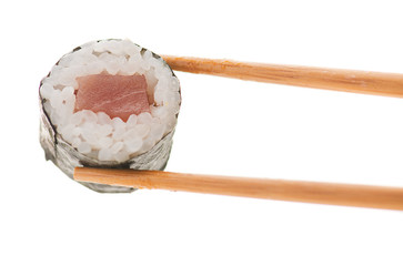 Holding Roll With Chopsticks