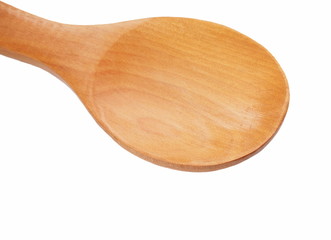 Wooden spoon isolated on white background
