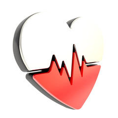 Heart pulse beat and health issues emblem icon isolated