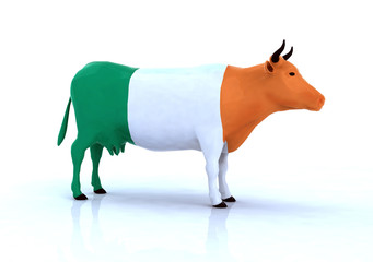 irish cow with flag