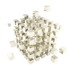 Abstract backdrop made of chrome cube composition