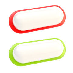 Red and green copyspace banner template glossy buttons