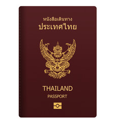 thailand passport isolated on white background