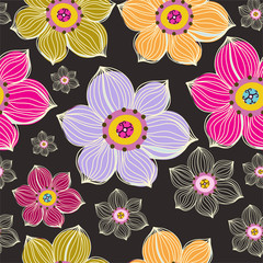 Seamless texture with flowers