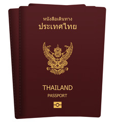 Thai passport isolated on white background