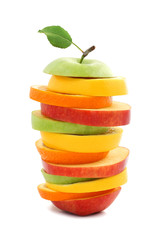 Mixed fruit apple orange lemon