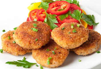 chicken cutlets with vegetables and herbs 