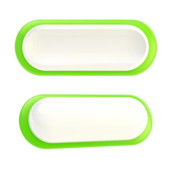 Set of two green glossy copyspace button template banners