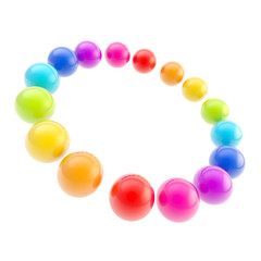 Circle frame background made of spheres