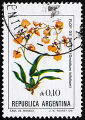Postage stamp Argentina 1983 Orchid, Oncidium Bifolium