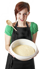 happy young woman baking