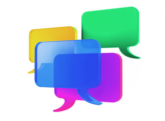 3d Multiple Various Colored Speech Bubbles Illustration