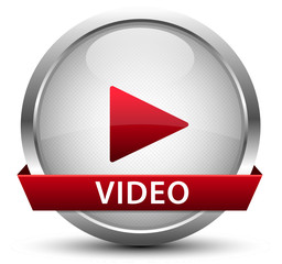 Video Play Button Silber Rot
