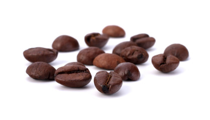 Coffee beans isolated on the white background