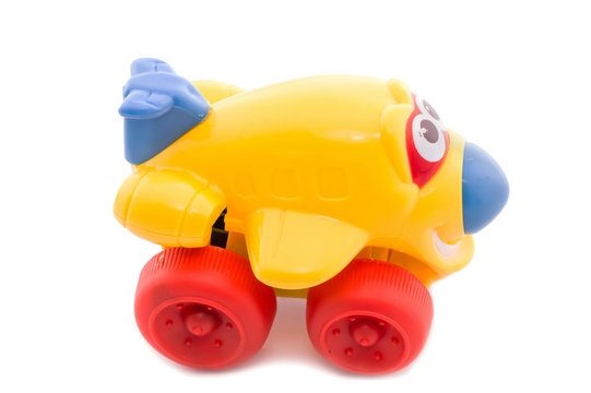 Toy plastic, the plane, the car.