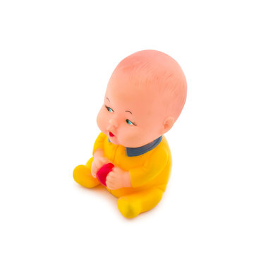 Toy plastic, the baby with a ball.