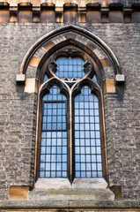 Church window  in Cambridge showing detail and texture