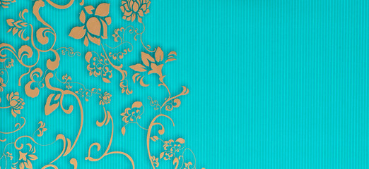 Green background with golden flower