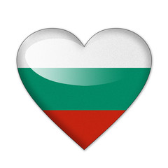 Bulgaria flag in heart shape isolated on white background