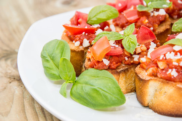 Bruschetta on a plate