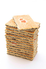vertical stacked biscuits with grape filling