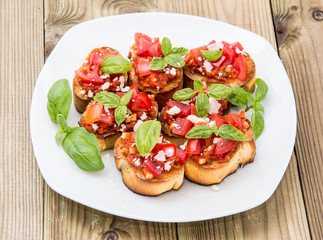 Plate with Bruschetta