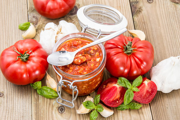 Bruschetta Sauce with ingredients