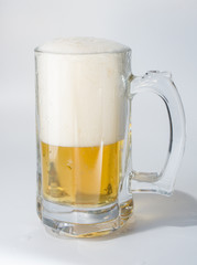 Mug, full of cold lager beer.