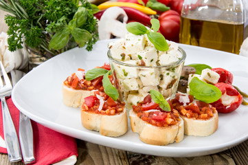 Antipasto (Bruschetta and Feta)