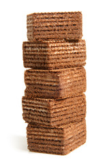 Stack of chocolate wafers