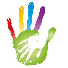 Conceptual woman and child hands