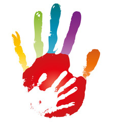 Conceptual woman and child hands